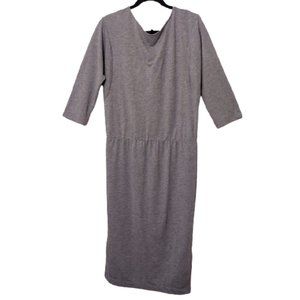 The Limited Elastic Waist 3/4 Sleeve Gray Heather Jersey Dress size Medium